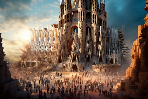 fotoshoot ved Sagrada Familia